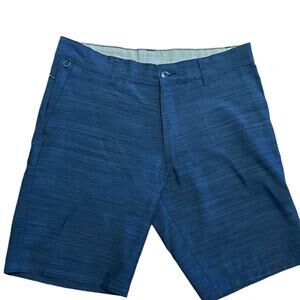 Ron Jon Mens Size 33 Heathered Blue Poly/Spandex Shorts with 10” Inseam